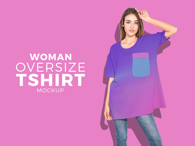 Download Free Woman Fashion Oversize T Shirt Mockup Psd by Jessica ...