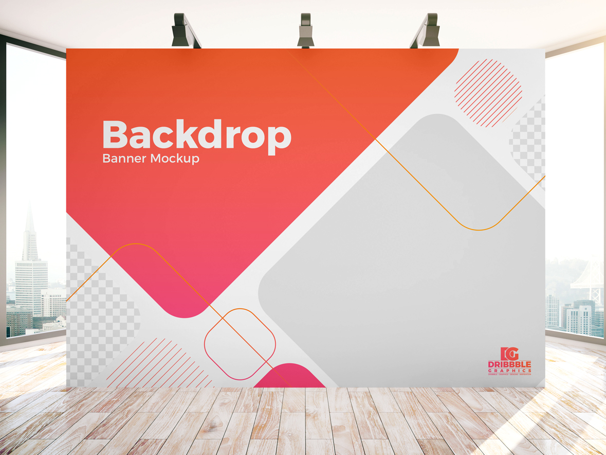 Download Free Indoor Advertisement Backdrop Banner Mockup PSD by ...