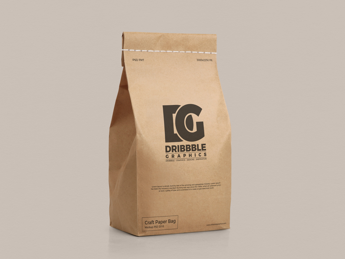 Download Free Craft Paper Bag Mockup PSD by Jessica Elle on Dribbble