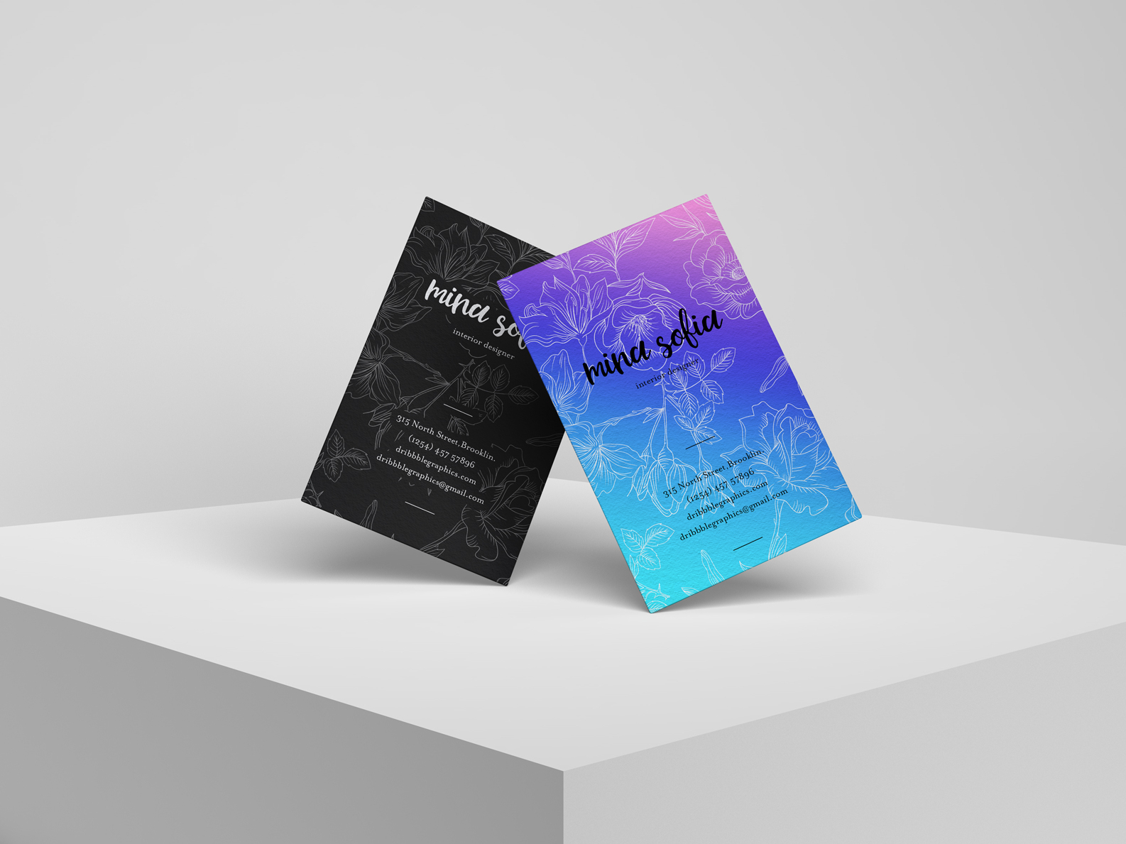 Free Brand Psd Stylish Business Card Mockup by Jessica Elle on Dribbble