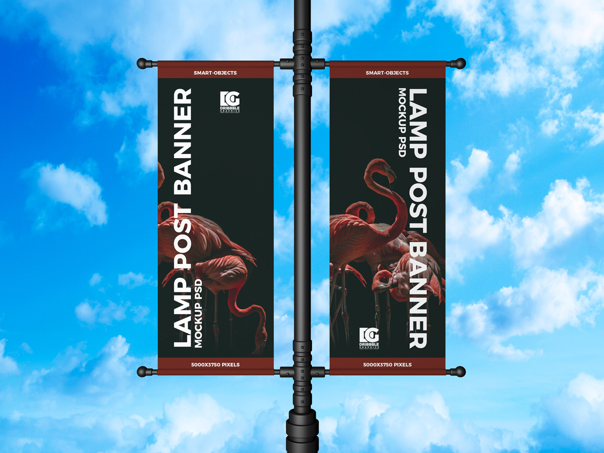 Download Free Lamp Post Banner Mockup PSD by Jessica Elle on Dribbble