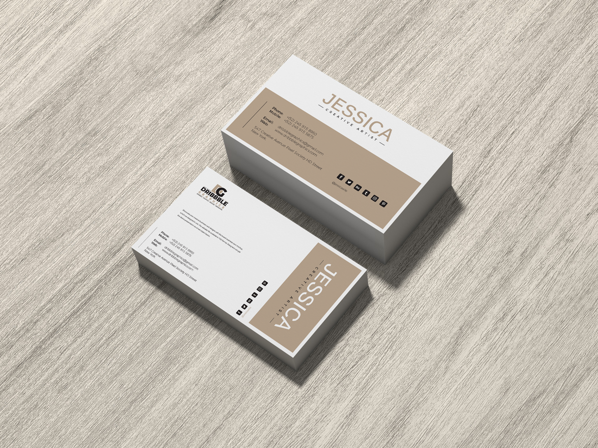 Download Free Brand Business Card Mockup on Wood by Jessica Elle on Dribbble