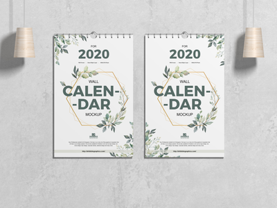 Free Wall Calendar Mockup  PSD  For 2020  by Jessica Elle on 