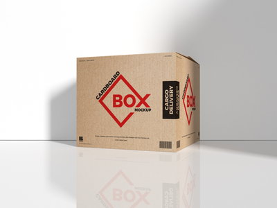 Download Free Cargo Delivery Cardboard Box Mockup by Jessica Elle ...