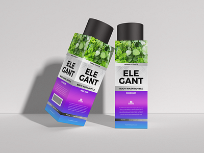 Free Elegant Body Wash Bottle Mockup