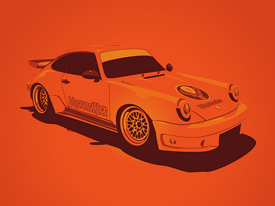 Jagermeister Tribute Porsche 911 Race Car adobe illustrator illustrations jagermeister motorsport orange porsche 911 porsche 930 racing rien orange