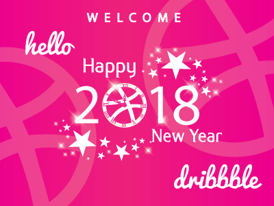 Hello Dribbble first shoot happy new year hello dribbble illustration invite xhoirul fa