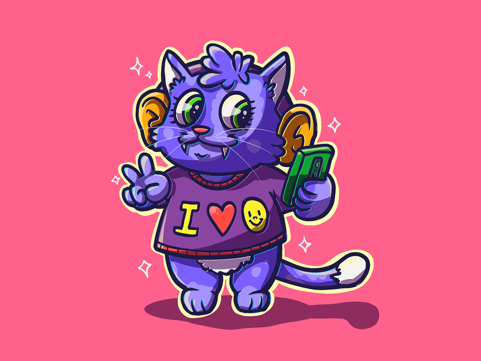 Cat wearing human ears! by Giyonces González on Dribbble