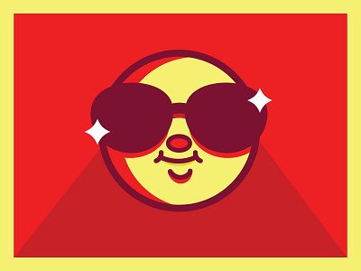 Sunglasses Emoji cartoon character drawing emoji flat icon illustration vector