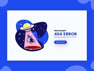 404 Error page 404 abduction cow digital drawing error illustration ovni page spaceship ufo vector