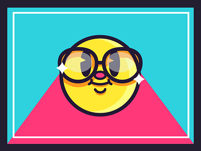 Nerdie Emoji cartoon design drawing emoji flat glasses illustration nerd vector