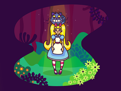 Alice in Wonderland alice character design digital drawing drawing fanart flat illustration