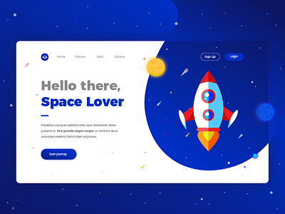 Space Lover landing page concept design illustration interface landing page rocket space ui web