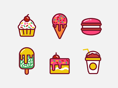 Sweet Food Icons delicious design drawing flat food food and drink icon iconography illustration sweet vector