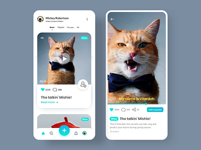 Cuteland App - Concept animals app cards design iphone mobile mobile app socialmedia ui user interface ux