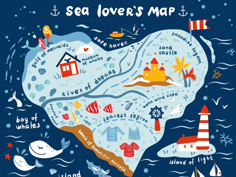 sea lover's map by Elizaveta Melentyeva on Dribbble