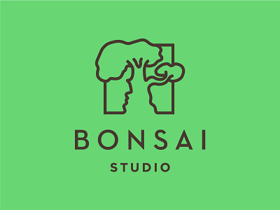 Bonsai Studio Logo bonsai clever icon logo simple