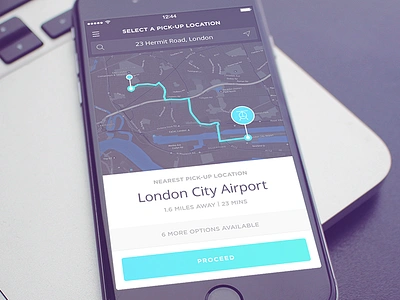 Pick-up location map view app design destination flight helicopter ios iphone app location map pin transport travel uber