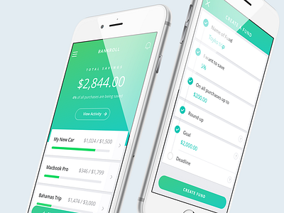 Banking overview app app appdesign banking cards check clean ios minimal process progress saving uidesign