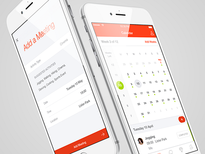 Add a Meeting & Calendar Overview screen