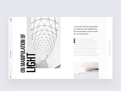 Architecture Blog Article Post architect architecture article clean design editorial grid hierarchy layout light minimal minimalist tags website typography ui visual web design white