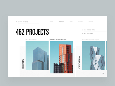 Architecture Firm Portfolio Projects architect architecture article clean design editorial grid hierarchy layout light minimal minimalist typography ui visual web design website white