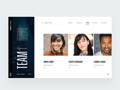 Team page architecture firm V2 about architect architecture article clean design editorial grid hierarchy layout light minimal minimalist team typography ui visual web design website white