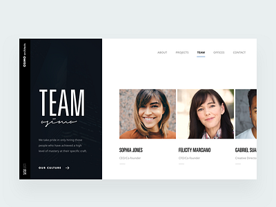 Team screen aboutus architect architecture article clean design editorial grid hierarchy layout light minimal minimalist team typography ui visual web design website white