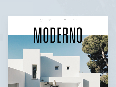 Architecture Firm Moderno Hero architect architecture article clean design editorial grid hierarchy layout light minimal minimalist typography ui visual web design website white