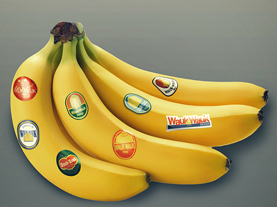 Banana sticker logos bananas fruit illustrator logo photoshop stickers