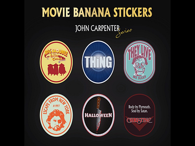 Movie banana stickers bananas illustrator minimalism movies popart posters stickers typography