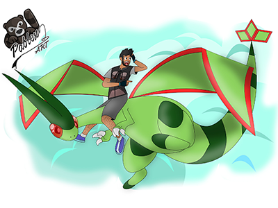 Flygon cartoon fanart illustration pokemon trainer