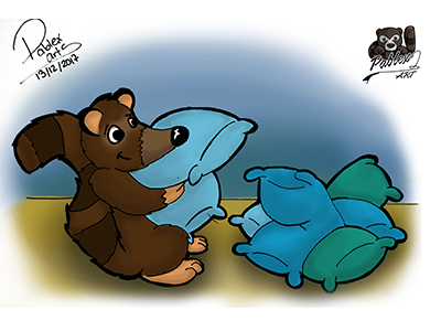 Pillow animals cartoon design fanart illustration night