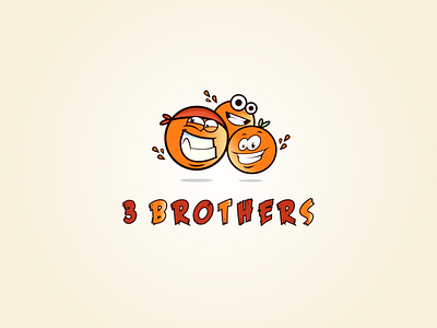 3 Brothers Cartoony Illustration Logo