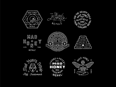 Mad Honey Marks badge badgedesign branding design handmade illustration logo marks stamp vintage