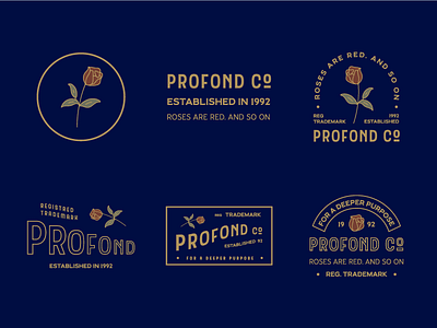 Profond Company branding design graphc handmade identity illustration label logo portfolio stamp vintage