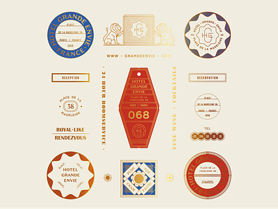 Hotel Grande Envie branding design identity illustration label logo portfolio stamp vintage