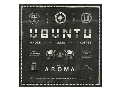 Ubuntu Coffee ~ Concept 1 branding design handmade identity illustration label logo portfolio stamp vintage