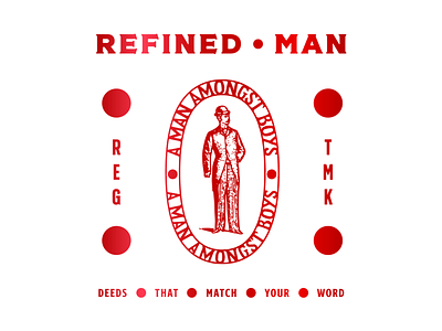 Refined Man branding design handmade identity illustration label logo portfolio stamp vintage