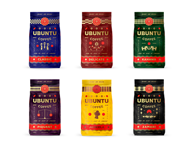 Ubuntu Coffee branding design identity illustration label mockup packaging packaging design portfolio vintage