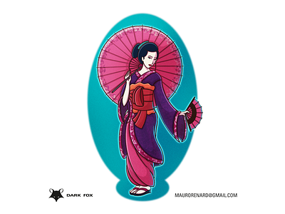 Geisha - Historical Characters cartoon character designer character desing commercial commission fiverr fiverrgigs geisha gig history manga