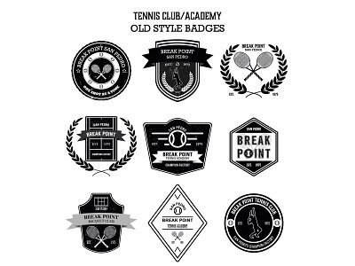 Tennis Club/Academy Retro Old Style Badge Logo