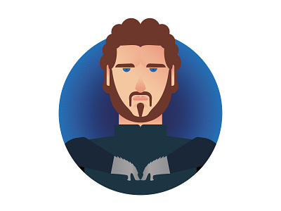 Robb Stark: Winter is Here adobe illustrator cc flat design game of thrones graphic deisgn icon icon a day illustration minimalism poster robb stark the king in the north vector