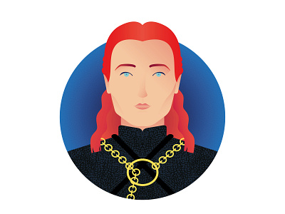 Sansa Stark: Winter is Here adobe illustrator cc digital illustration flat design friday game of thrones graphic deisgn icon icon a day illustration juegodetronos minimalism poster sansa sansa stark vector