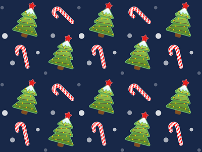 Christmas Pattern christmas tree design illustration lollipop new year pattern sketch snow tree vector