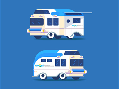 Vintage Ambulance Bus graphic design illustration motion graphic vector vehicles