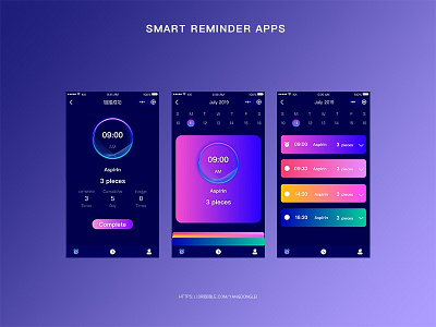 Smart Reminder APP app color design sketch