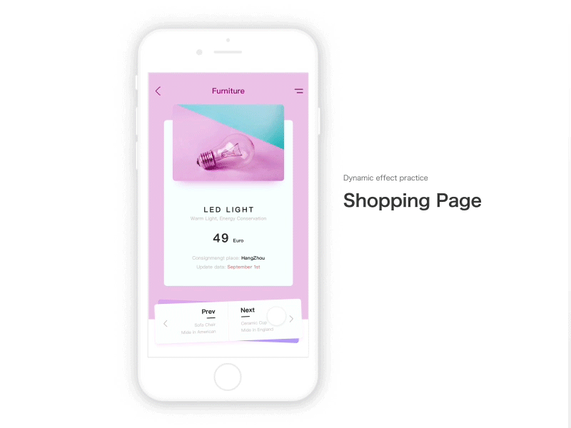 shopping page after effects animation app dynamic effects mobile motion shopping