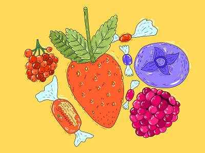 Berry Candy berries candy photoshop procreate