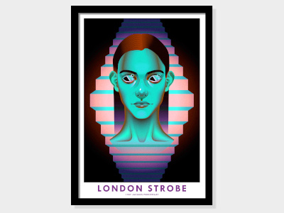 London Strobe blue illustration neon portrait